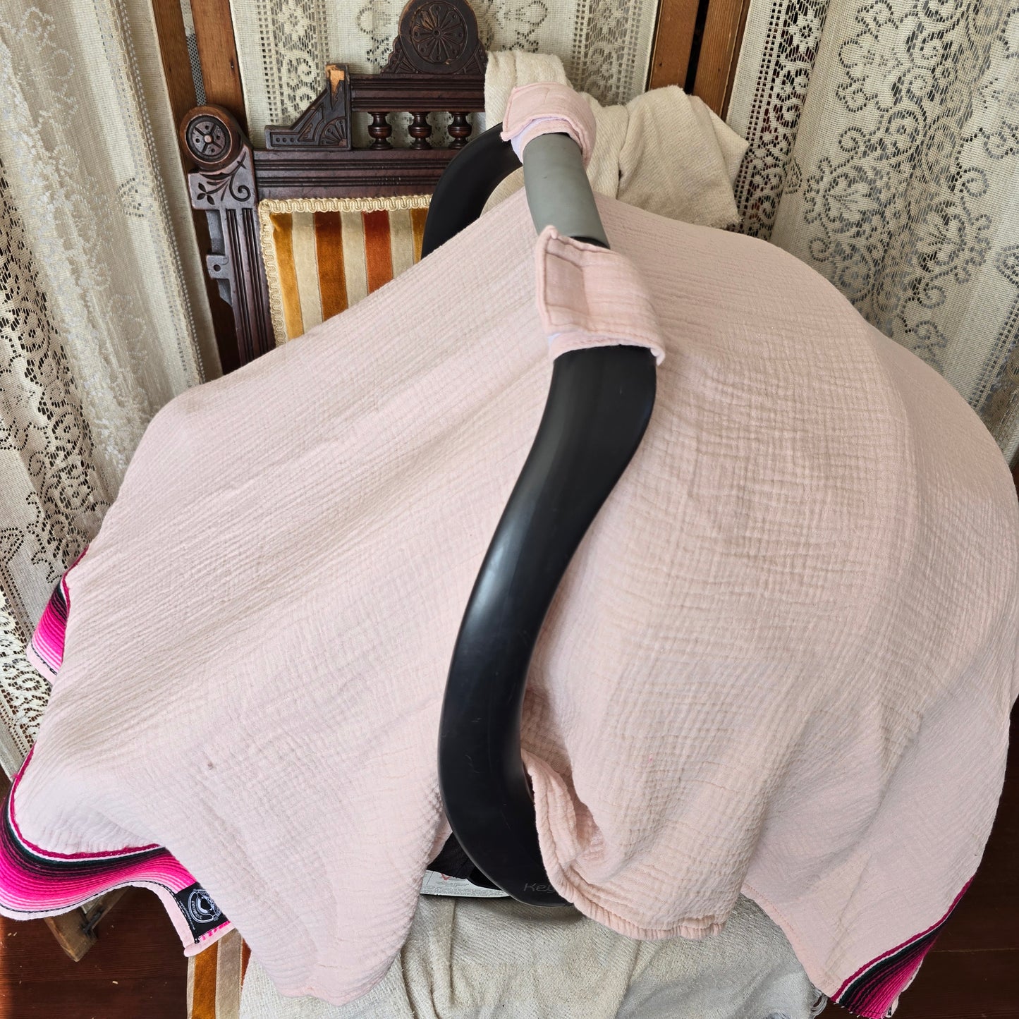 Mexican Sarape Car Seat Cover Pink