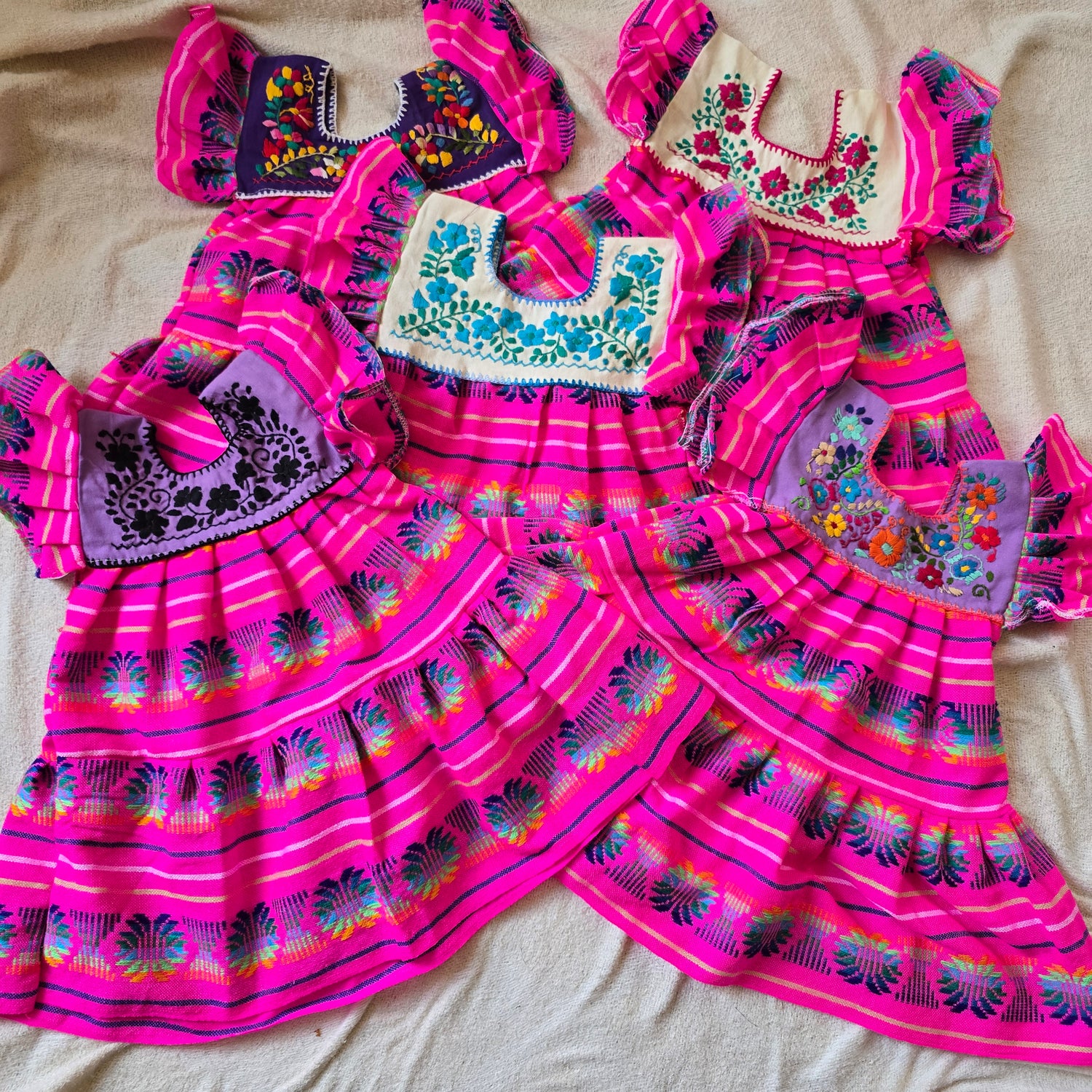 Cambaya/ Hand Embroidered Toddler Dress with Coordinating Headband