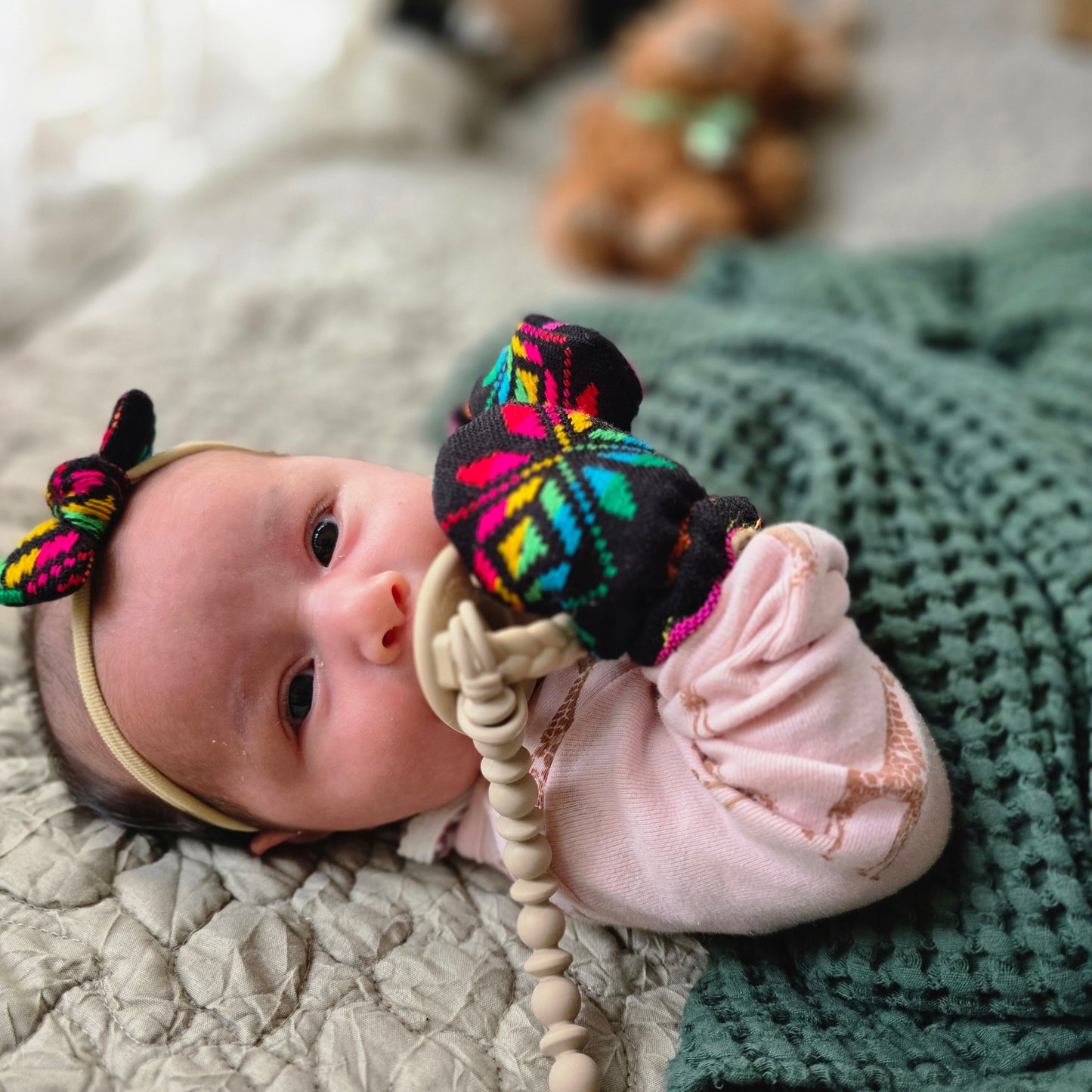 Mexican Baby Cambaya Mittens/Set