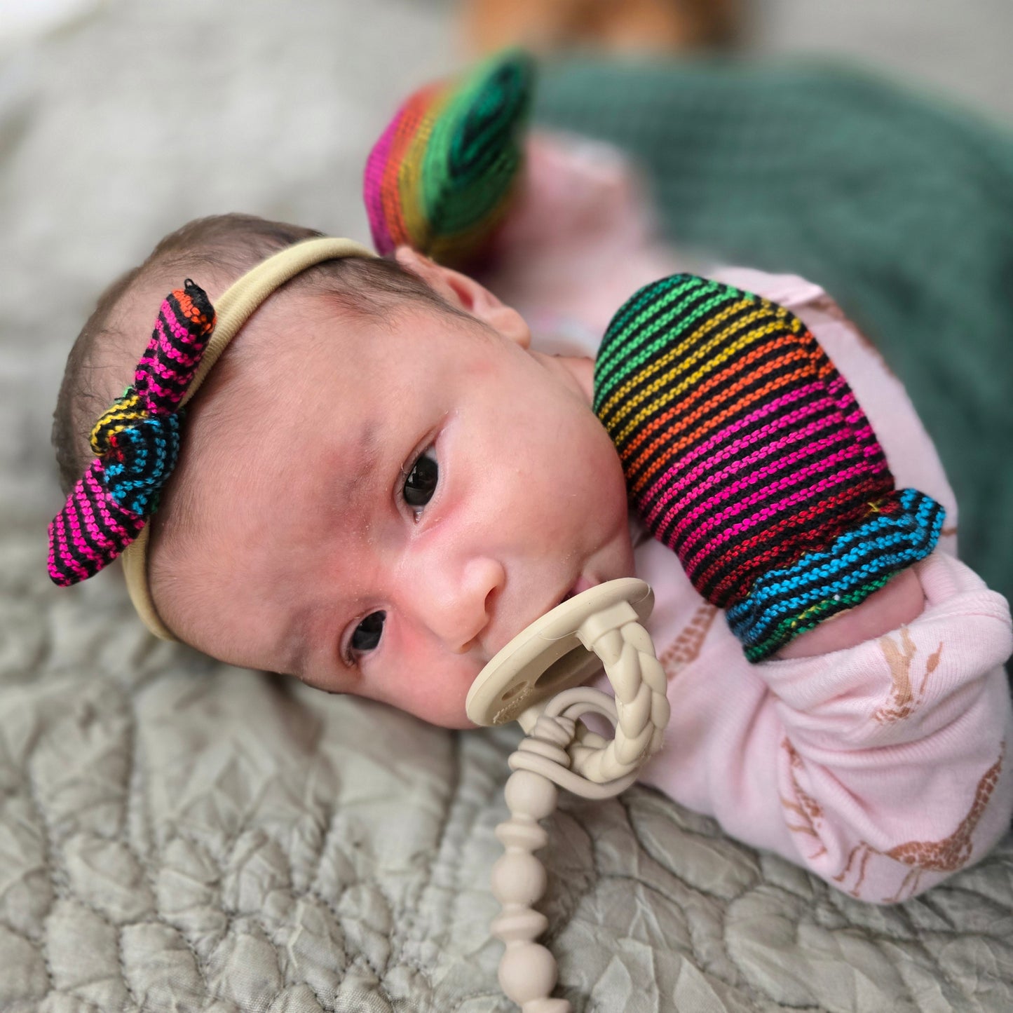 Mexican Baby Cambaya Mittens/Set