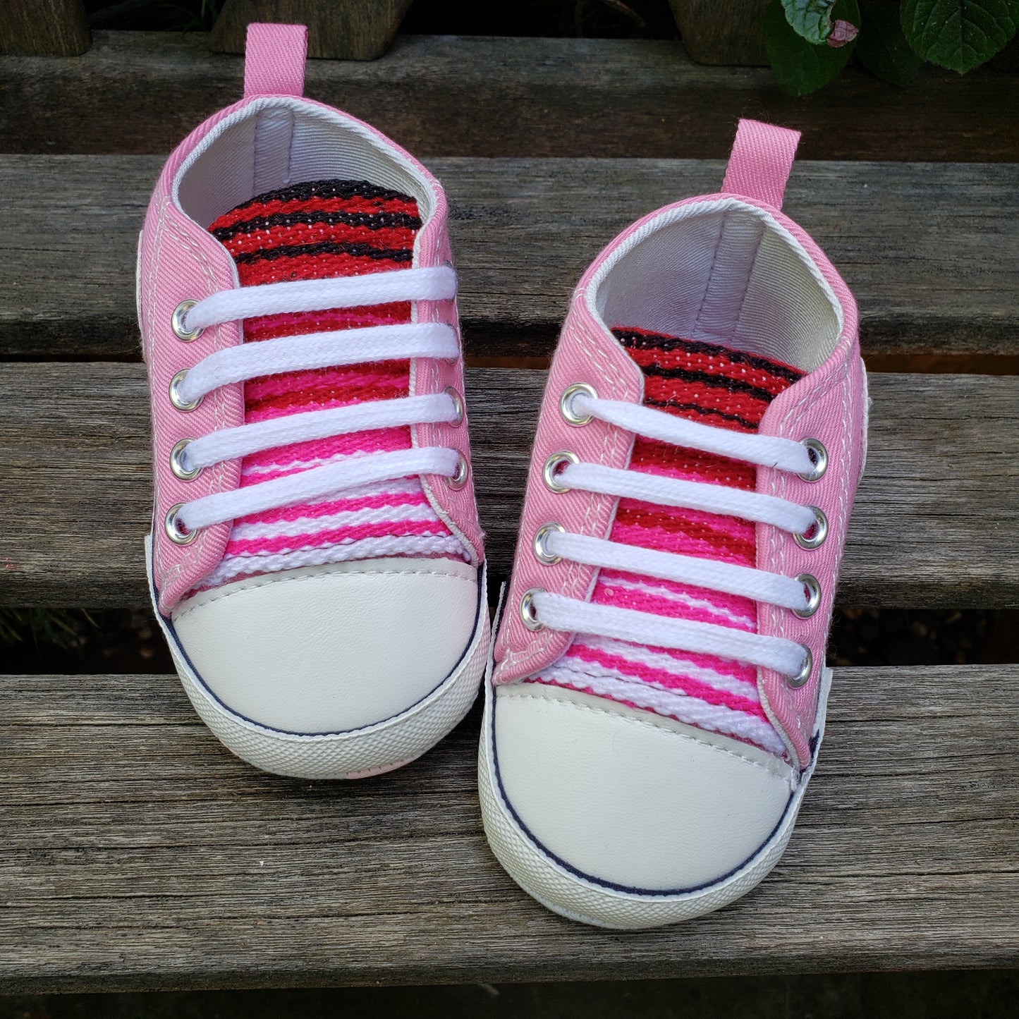 Baby's Pink & Red Sarape High Tops