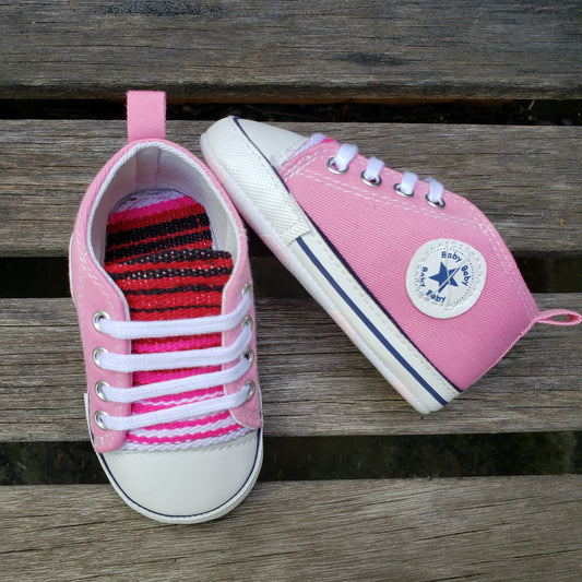 Baby's Pink & Red Sarape High Tops