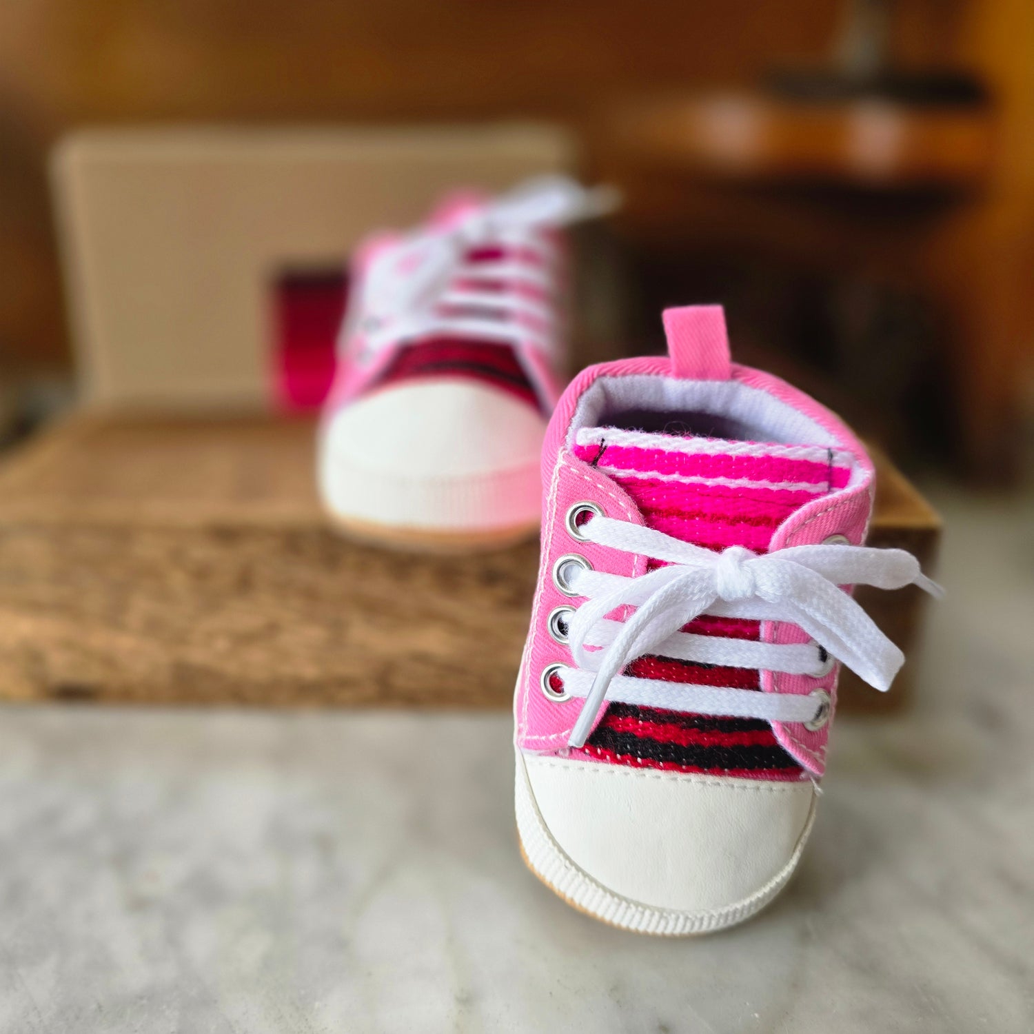 Baby's Pink & Red Sarape High Tops