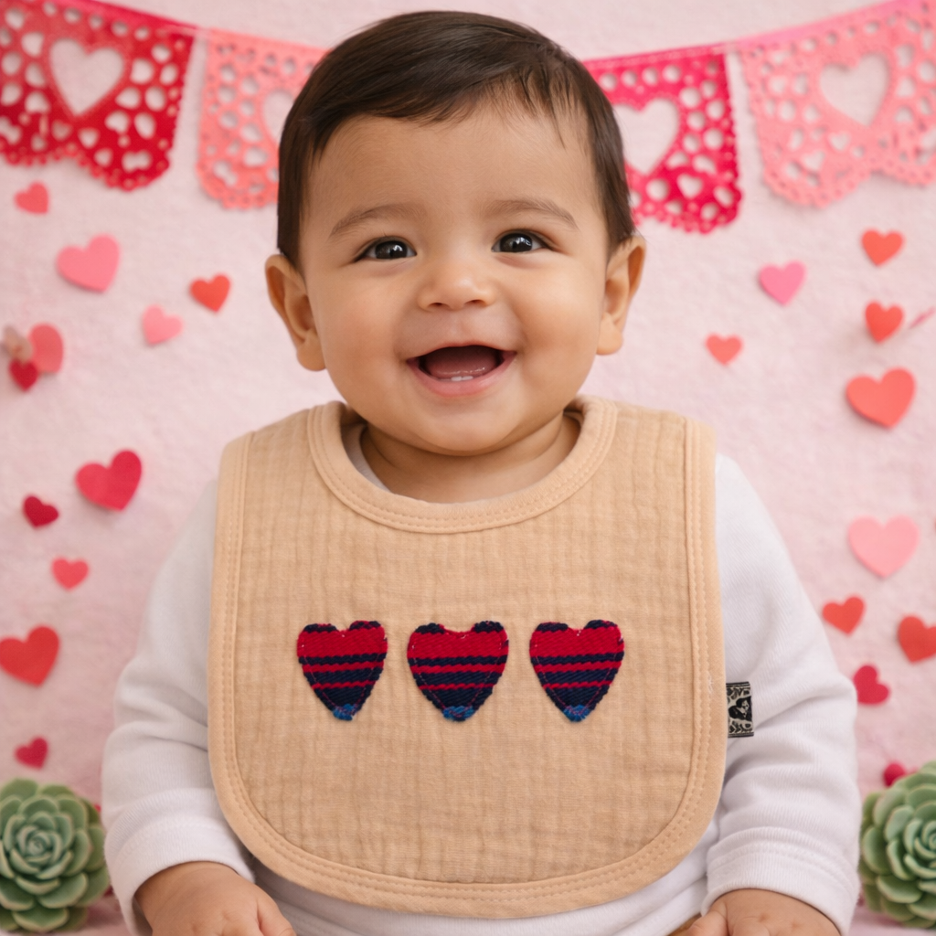 Sarape Hearts / Cotton Bib