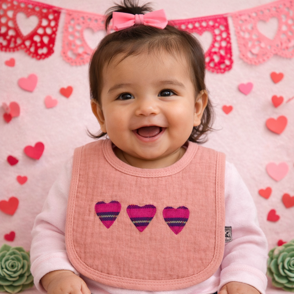 Sarape Hearts / Cotton Bib