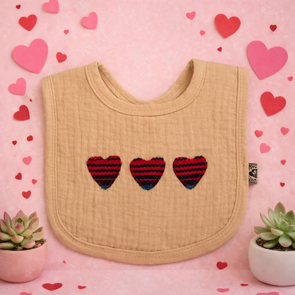 Sarape Hearts / Cotton Bib