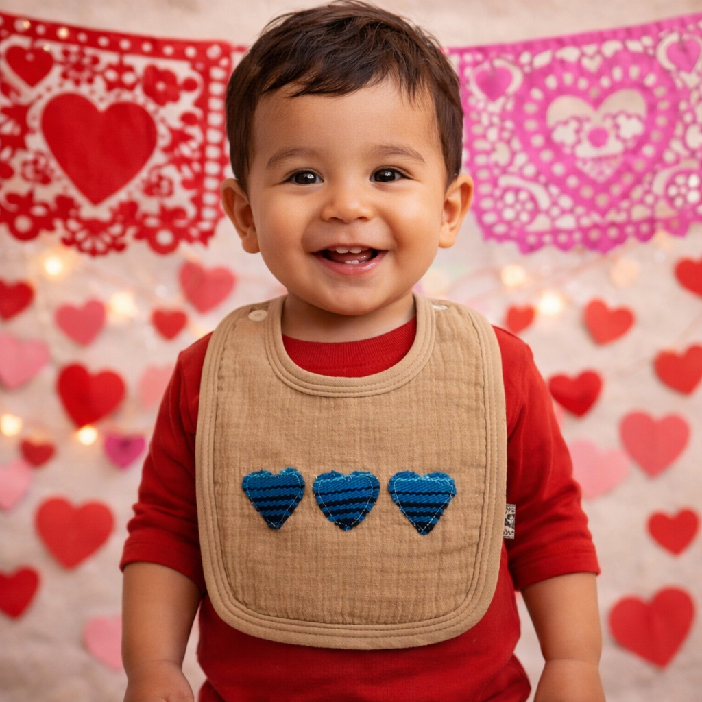 Sarape Hearts / Cotton Bib