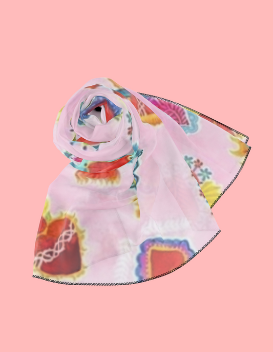 Women's Sacred Hearts Poly Scarf