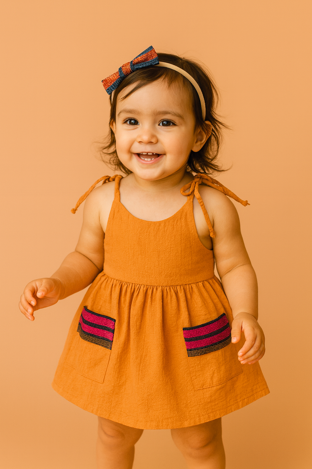 Cotton & Cambaya Dress w/Matching Headband