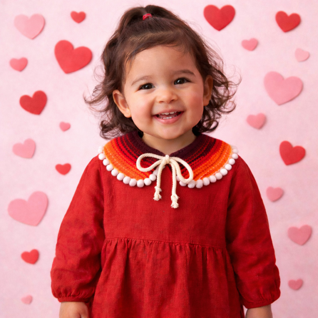 Red Sarape Peter Pan Collar Infant-Women