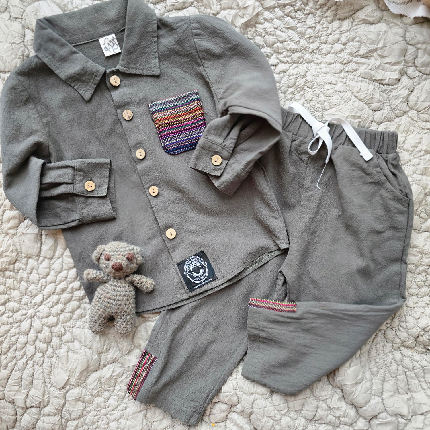 Mexican Cambaya Button up and Pants Set
