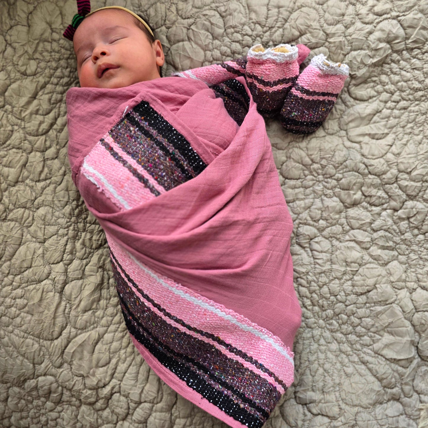 Sarape Swaddle & Mittens Set