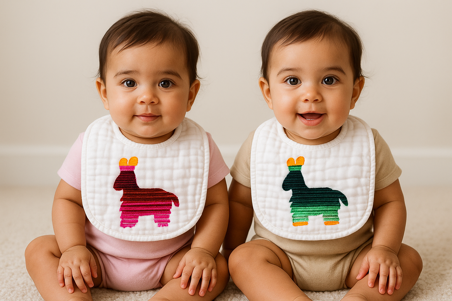 Pink & Green Piñata Bib Baby to Toddler