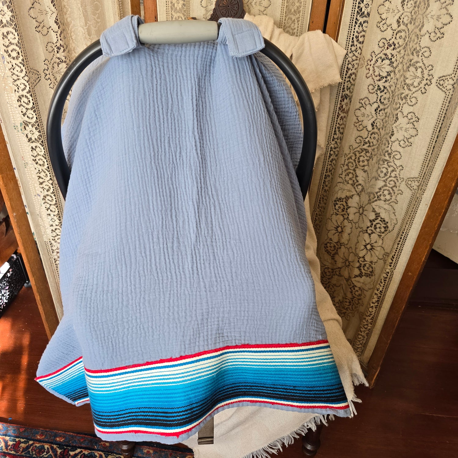 Mexican Sarape Car Seat Cover (Blue)
