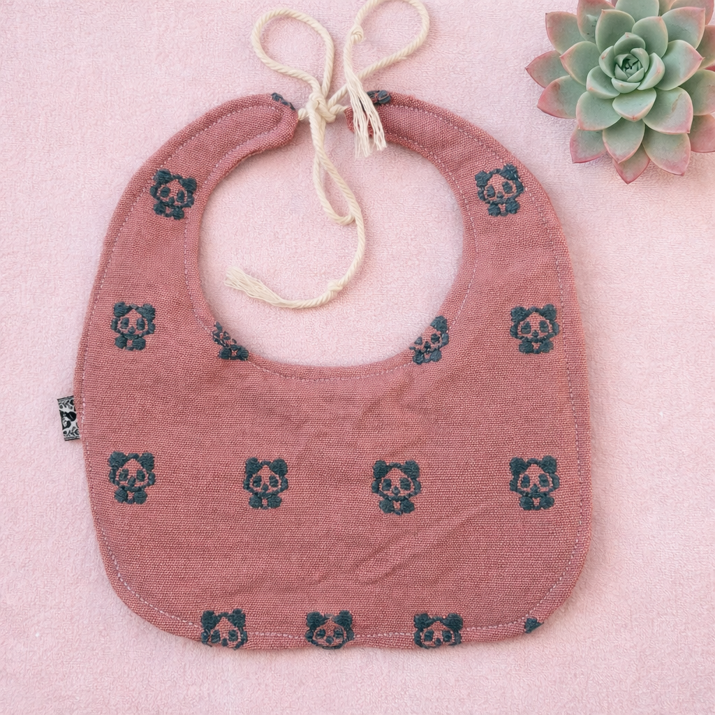 Loom Weaved 100% Cotton Bib Dusty Blue