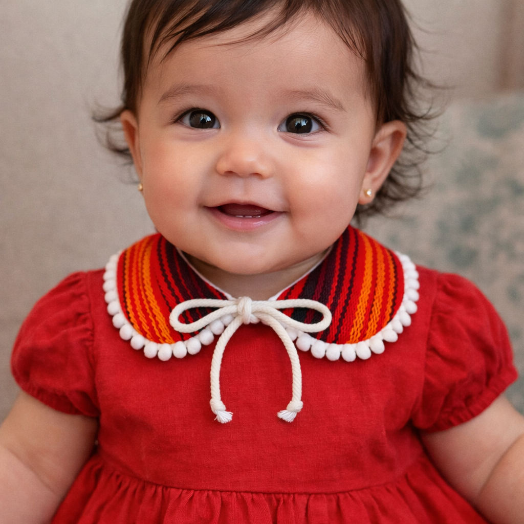 Red Sarape Peter Pan Collar Infant-Women