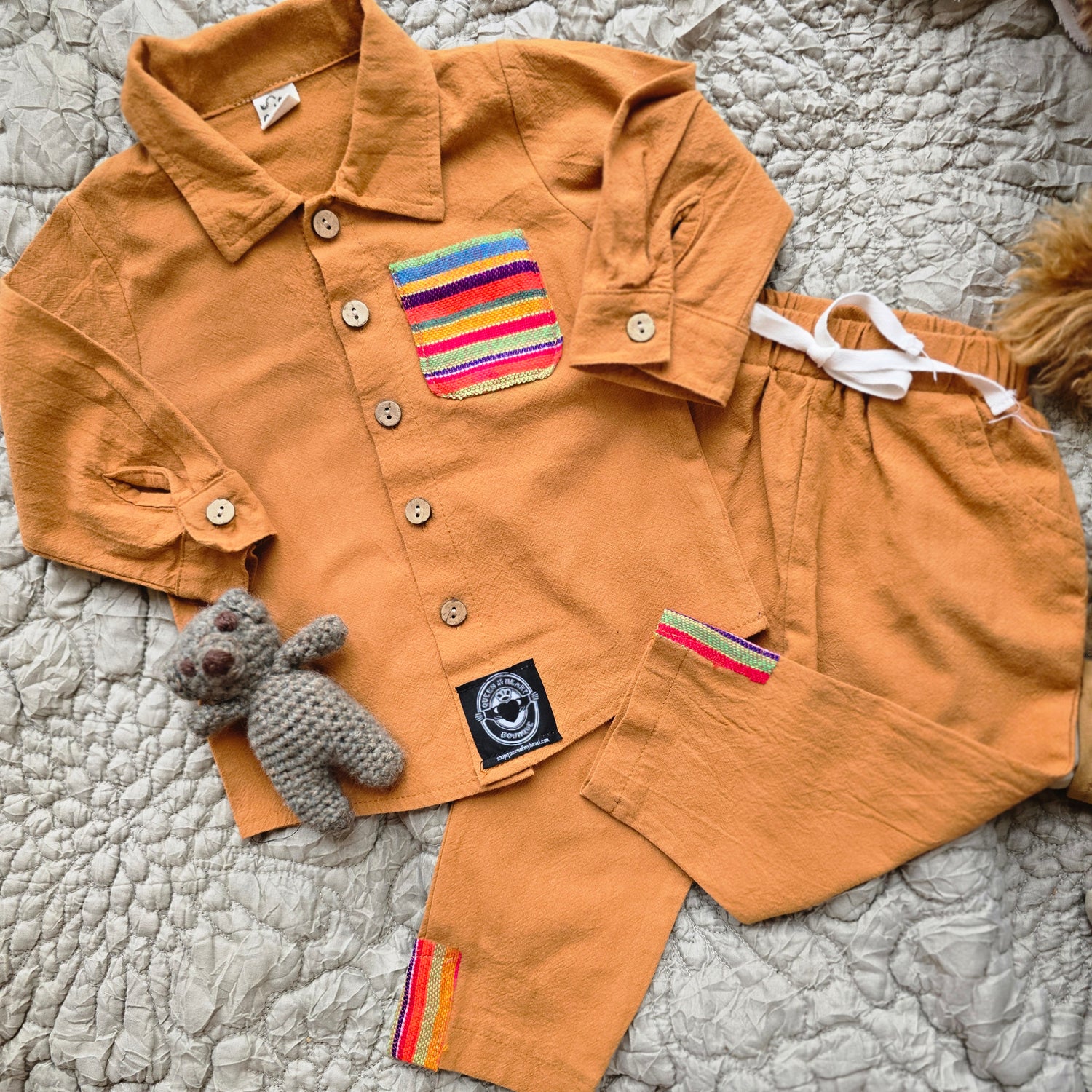 Mexican Cambaya Button up and Pants Set