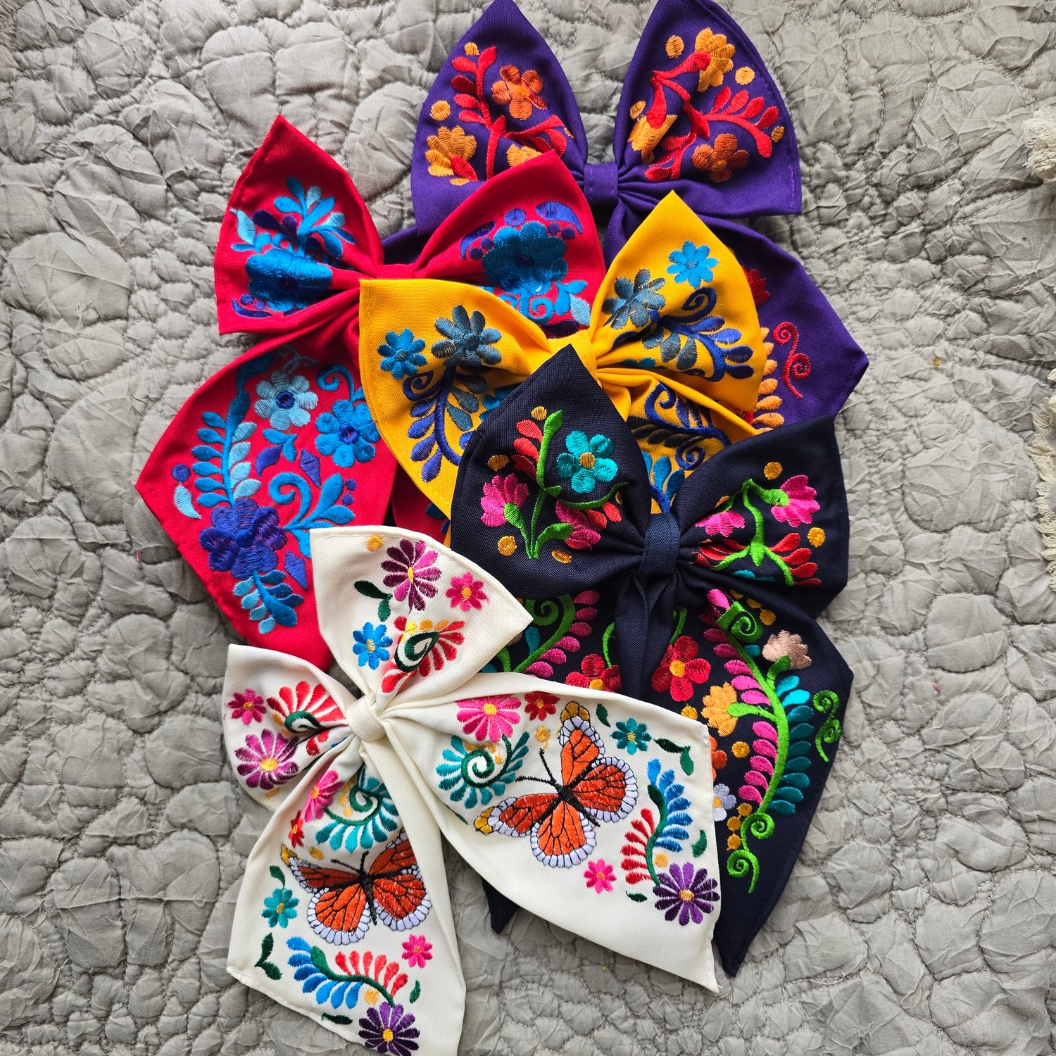 Large Mexican Embroidered Bows