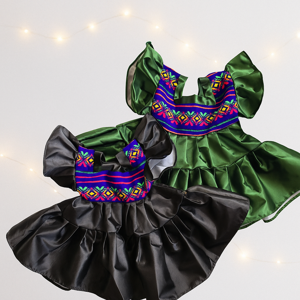 12m & 4T Holiday Satin & Cambaya Dresses
