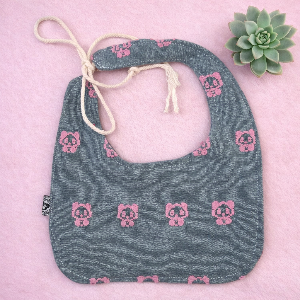 Loom Weaved 100% Cotton Bib Dusty Blue