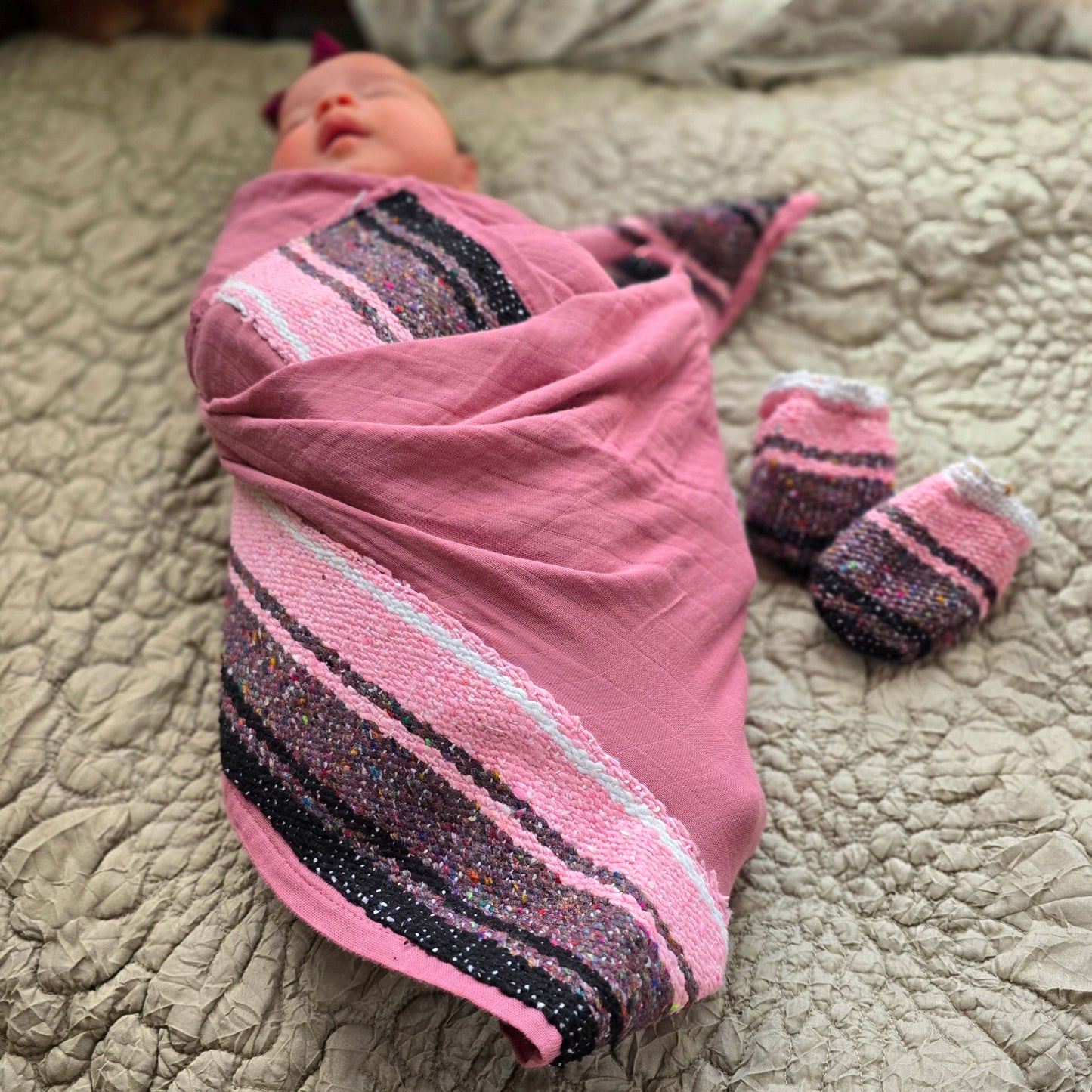Sarape Swaddle & Mittens Set