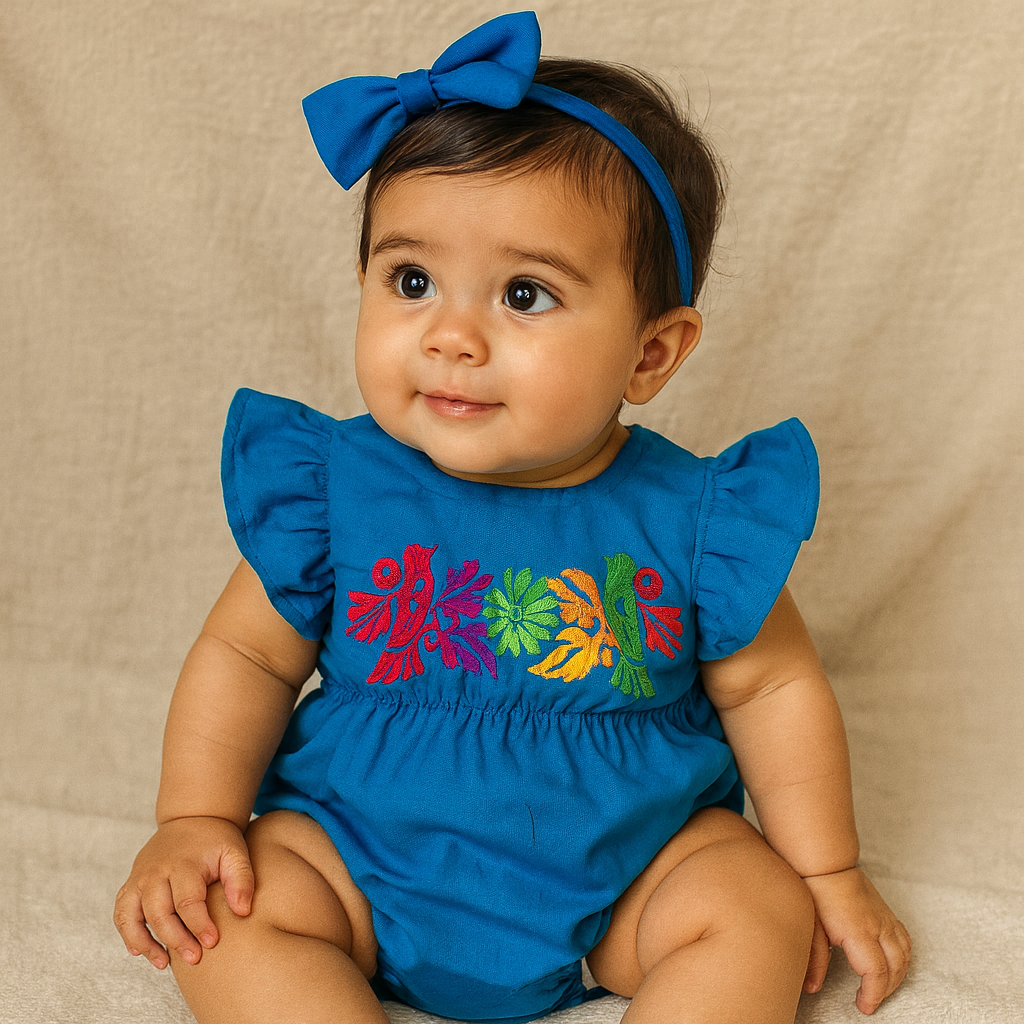 Mexican Embroidered Toddler Romper