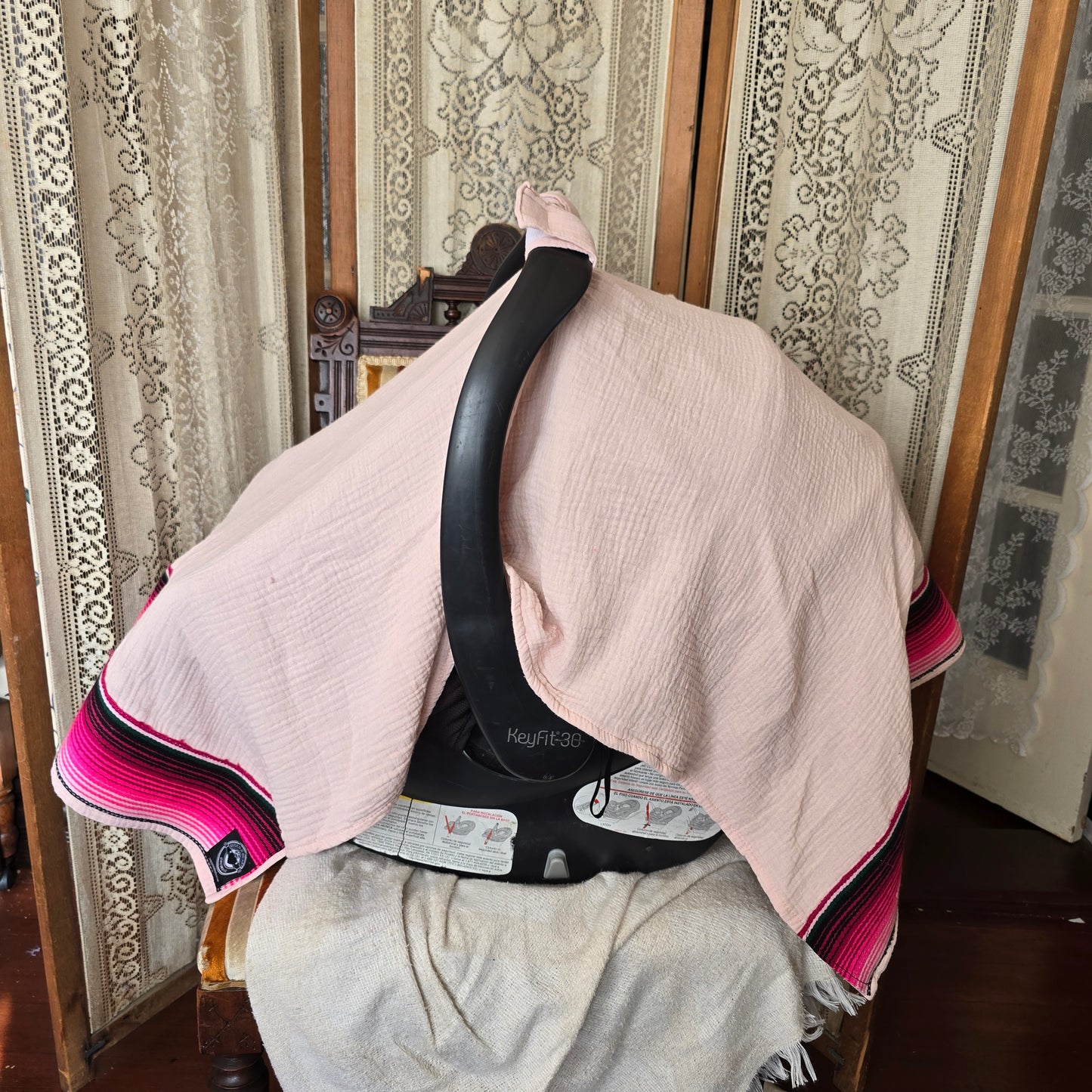 Mexican Sarape Car Seat Cover Pink