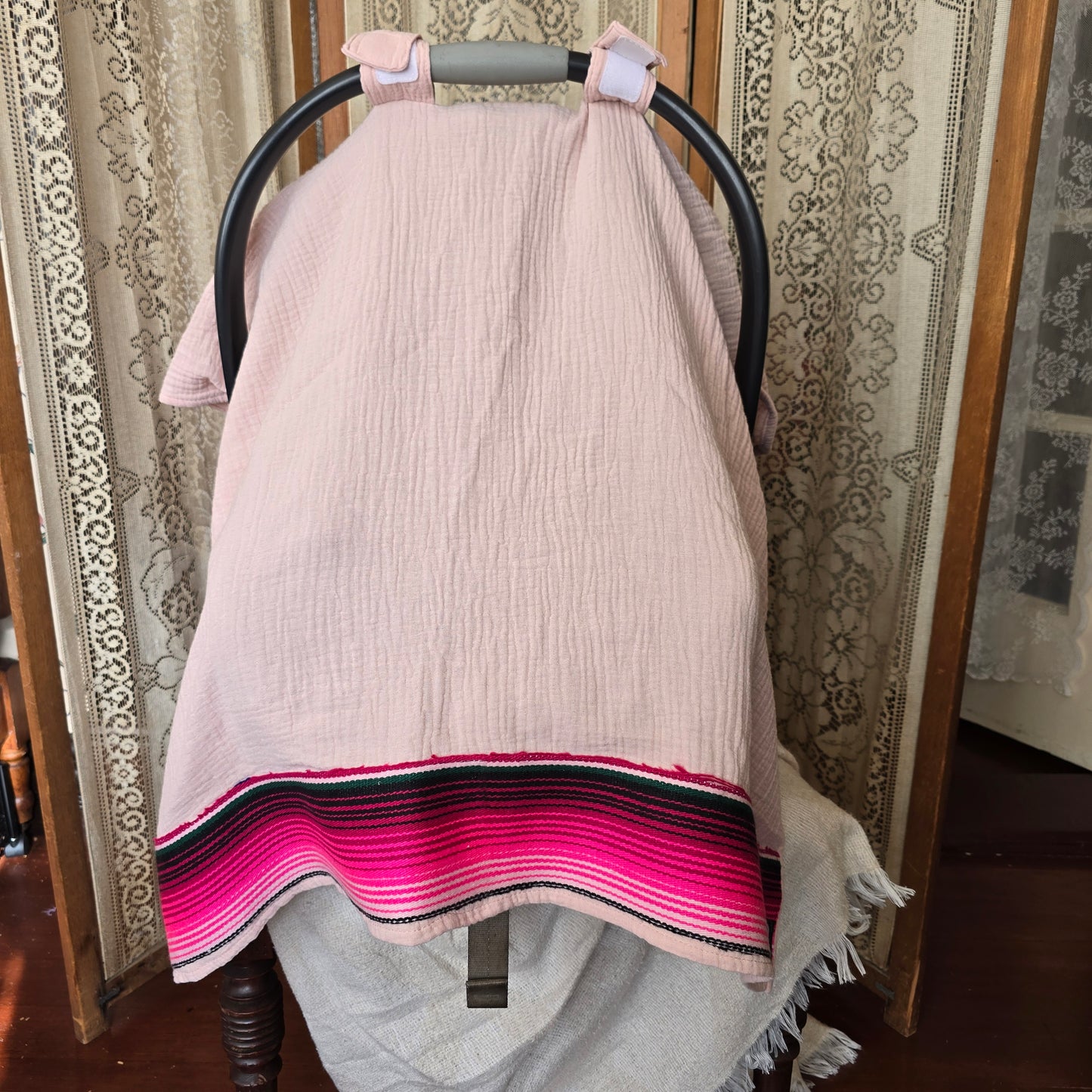Mexican Sarape Car Seat Cover Pink
