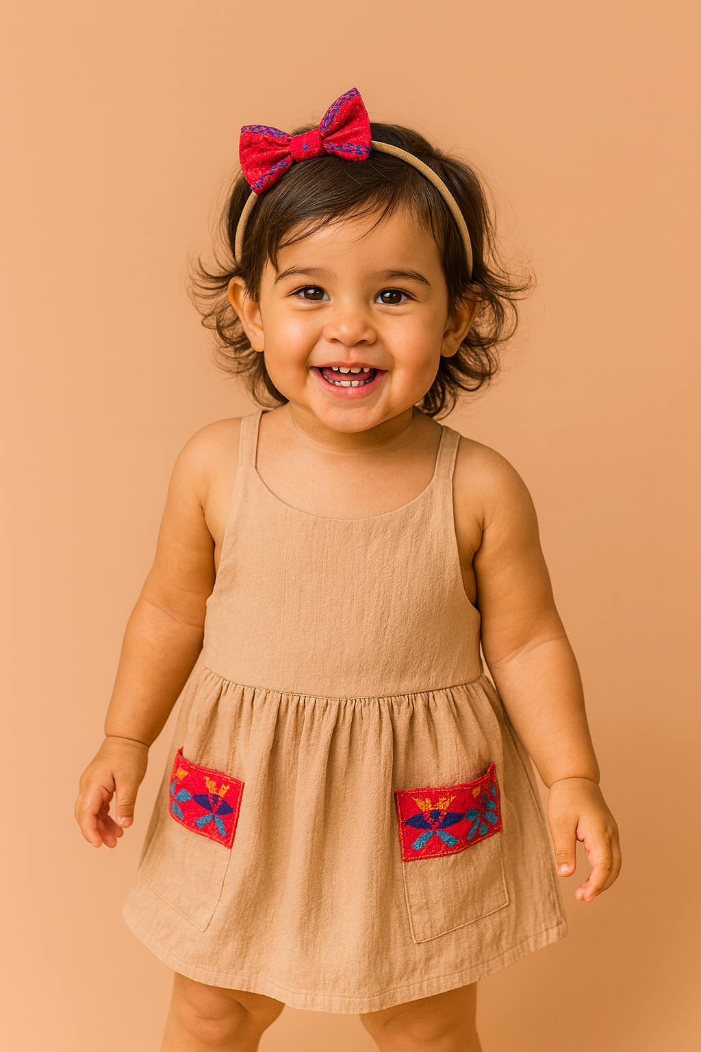 Cotton & Cambaya Dress w/Matching Headband