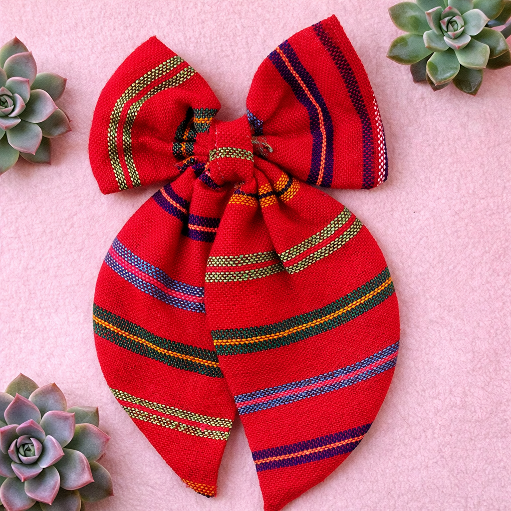 Cambaya Ribbon Bow Red