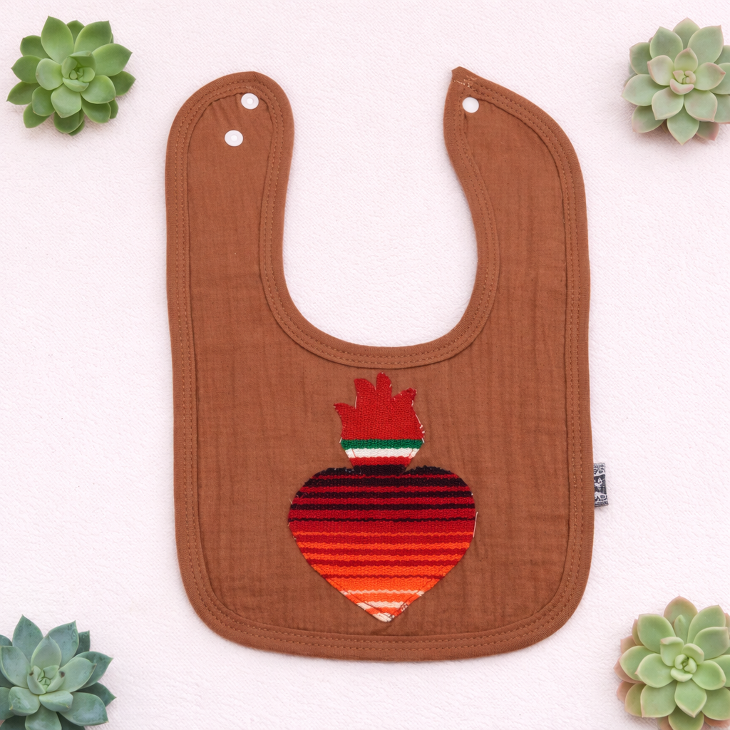 Sarape Sacred Heart / Cotton Bib