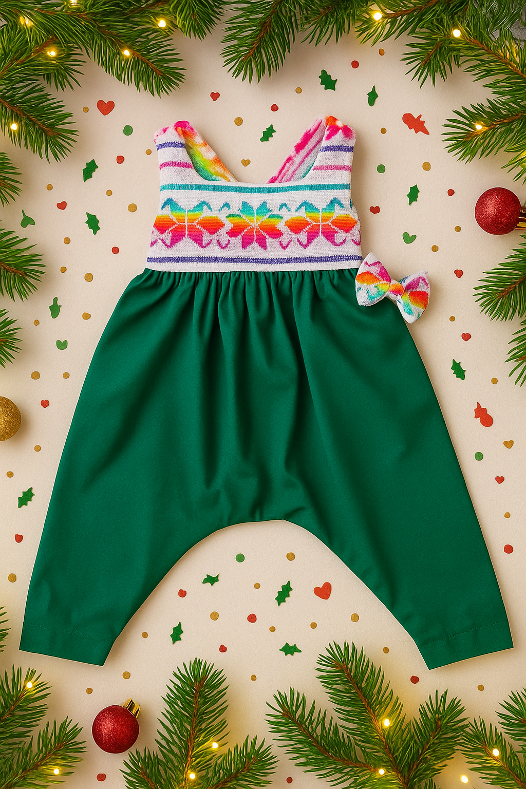 Cambaya Harem Jumpsuit Matching Bow 12M-4T