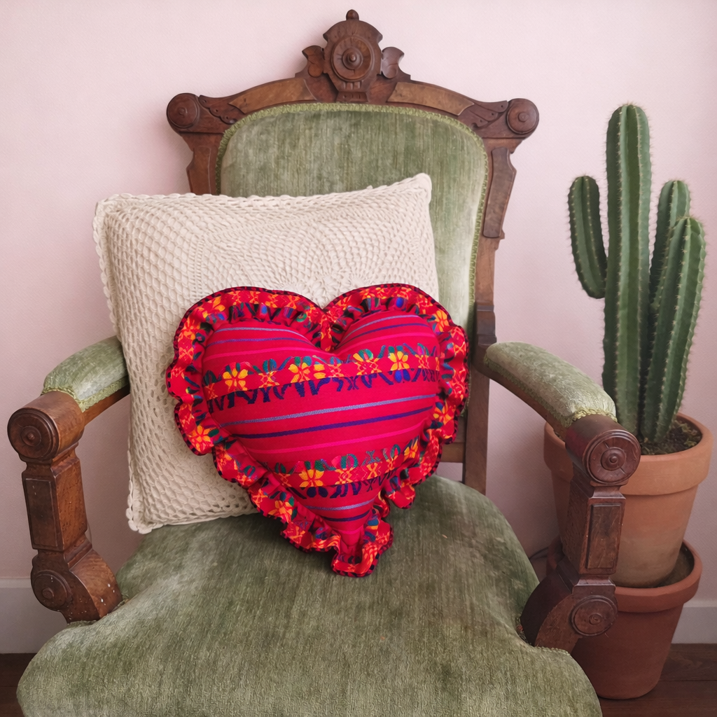 Red Cambaya Heart Pillow Valentines Day