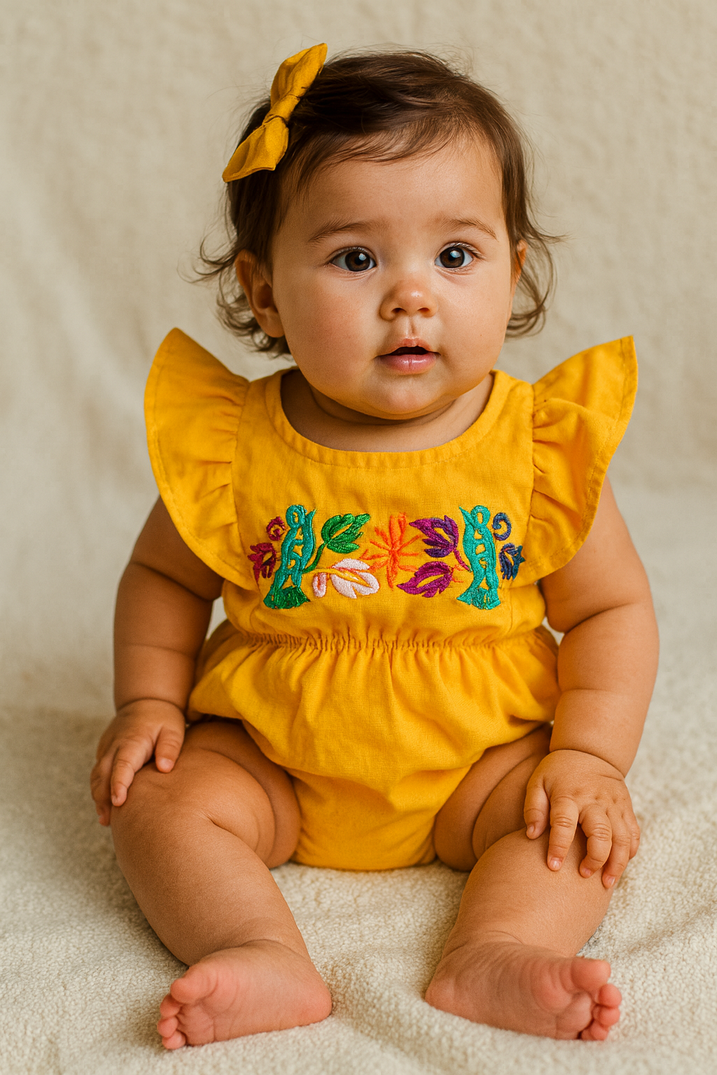 Mexican Embroidered Toddler Romper