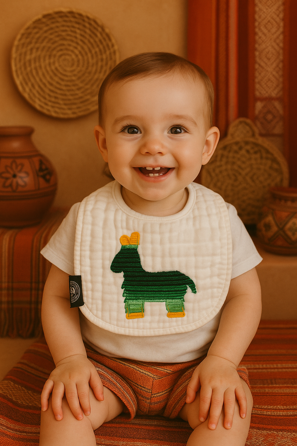 Pink & Green Piñata Bib Baby to Toddler