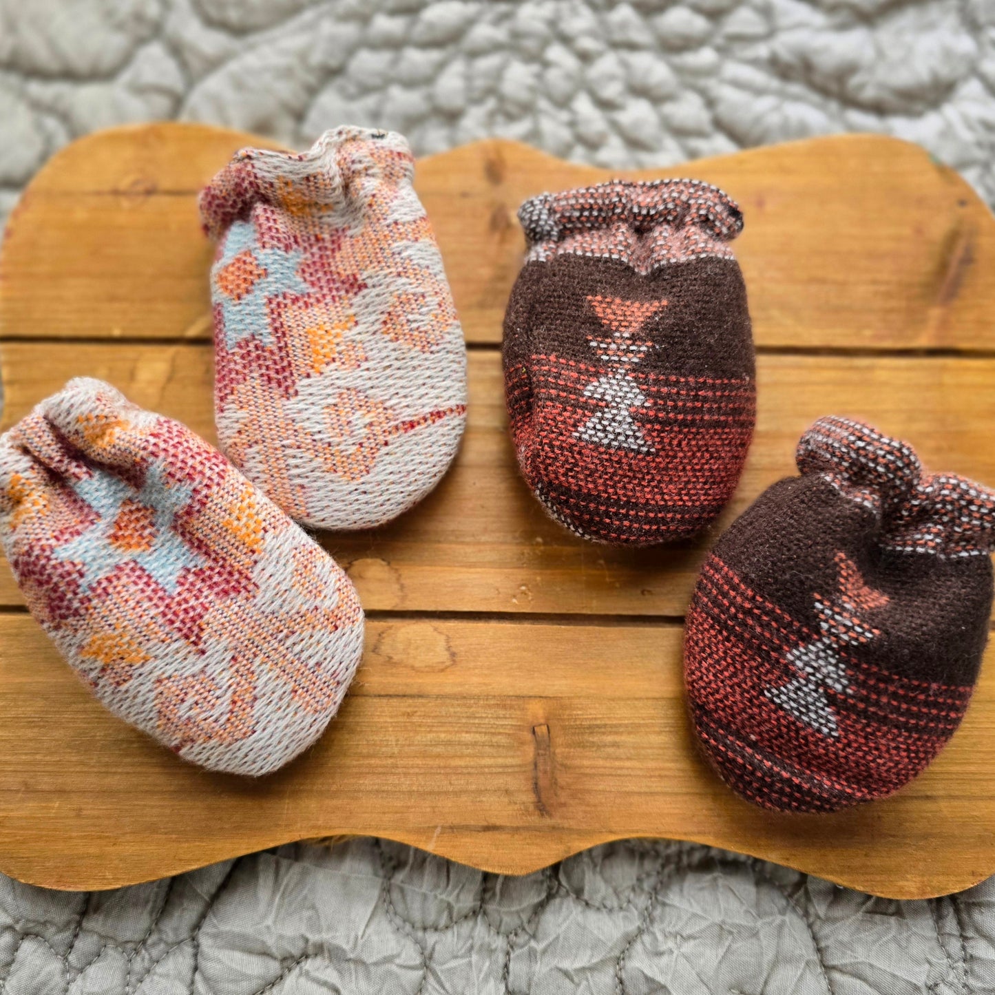 Baby Flannel Mittens/Set
