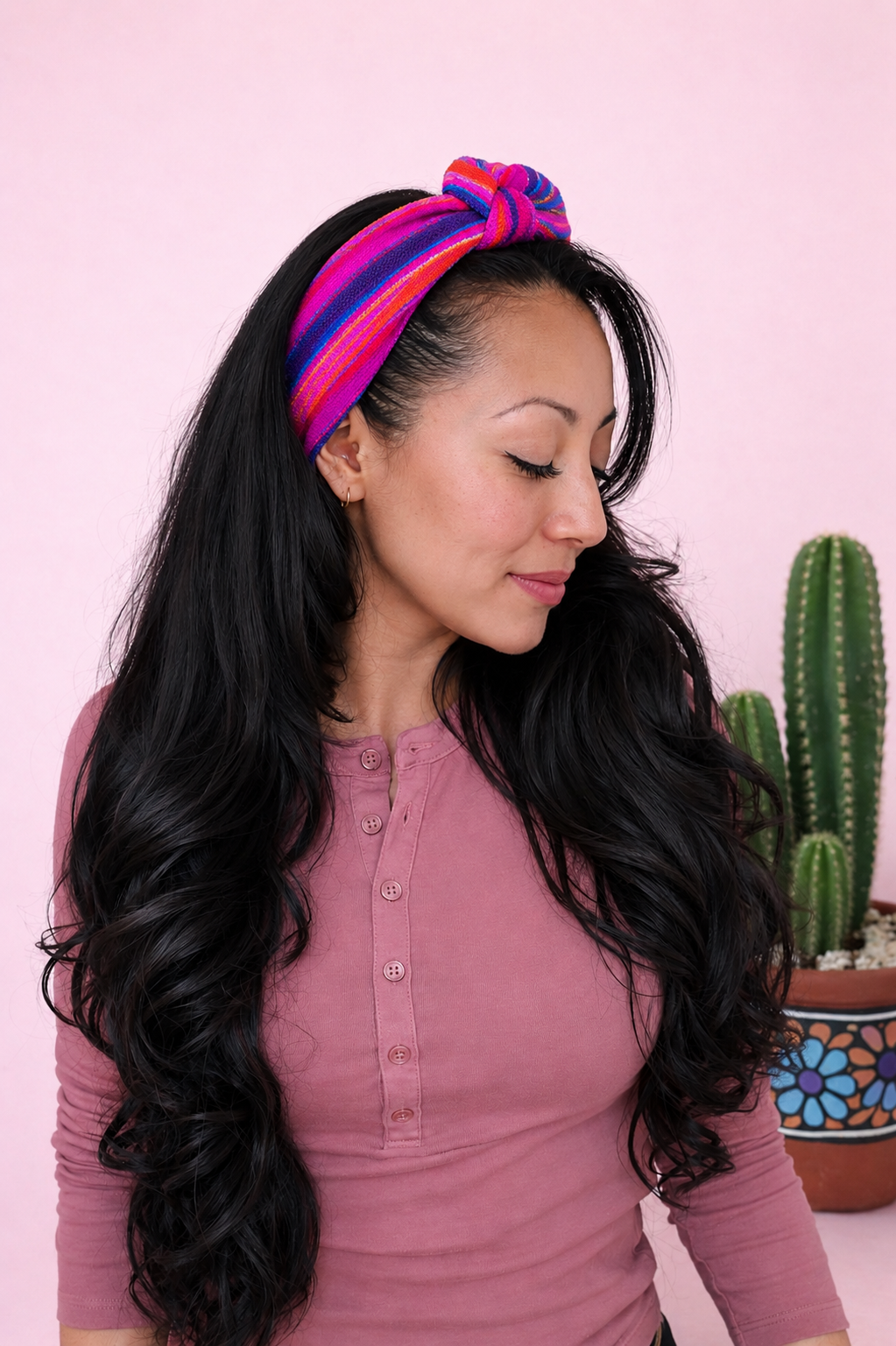 Cambaya Headwrap Purple/Rainbow