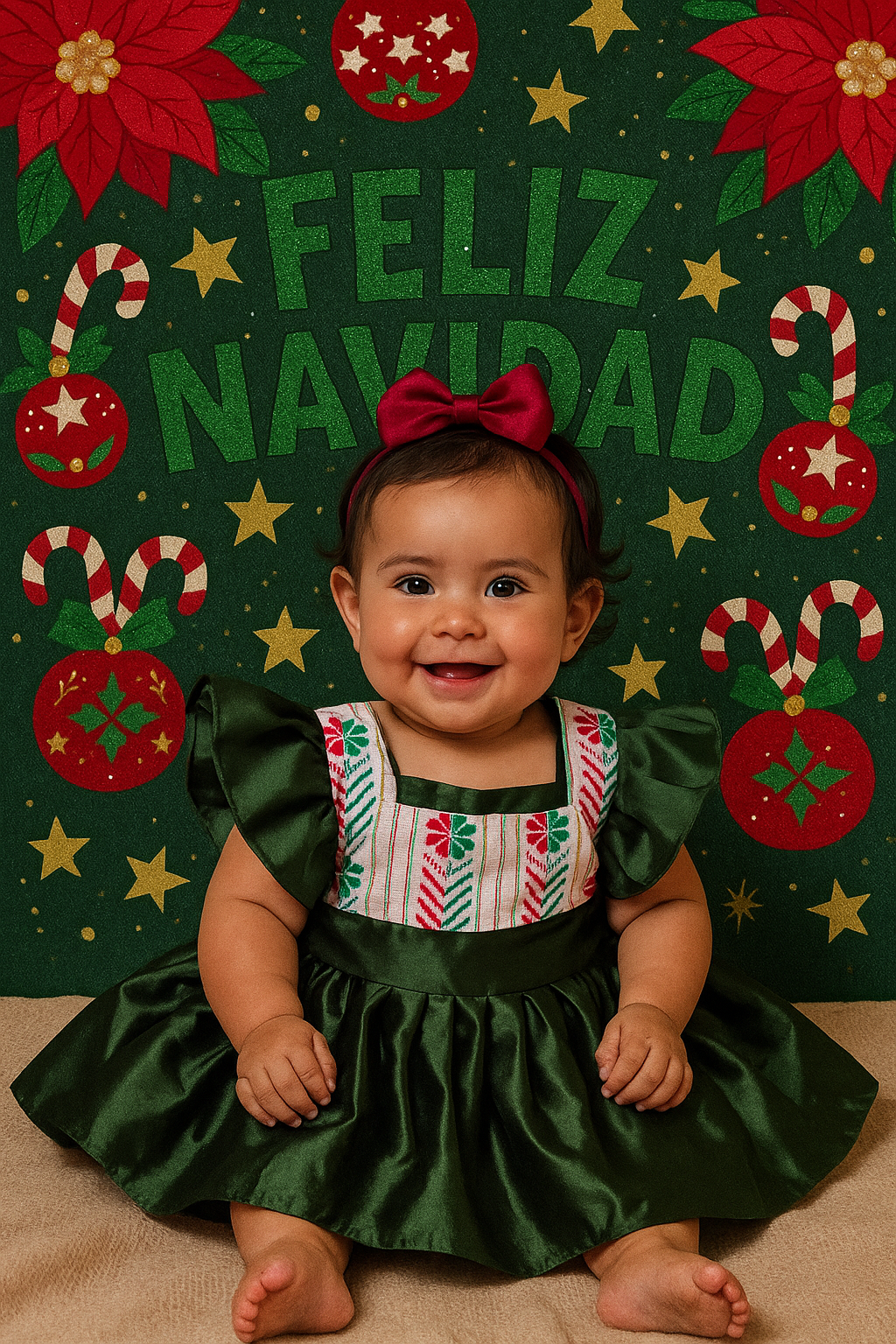 12M & 3T Holiday Satin & Cambaya Dresses