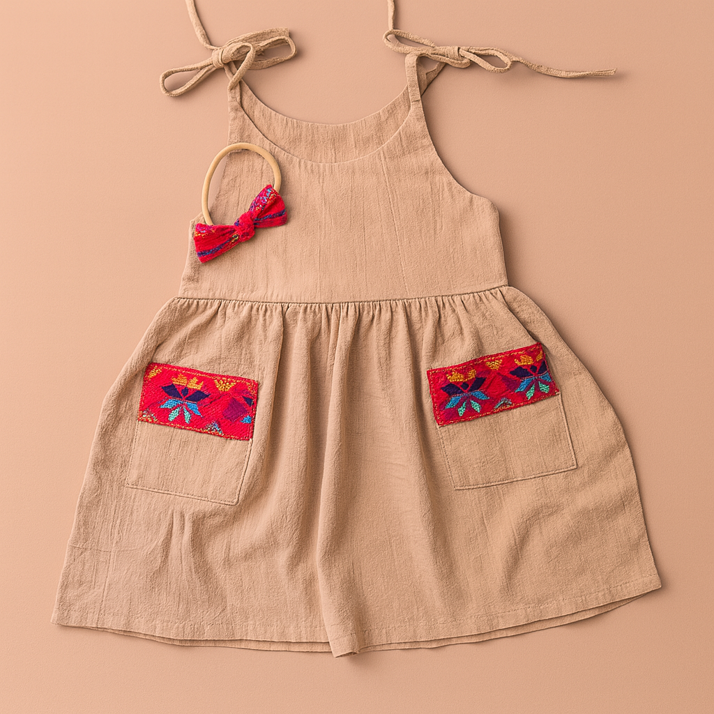 Cotton & Cambaya Dress w/Matching Headband