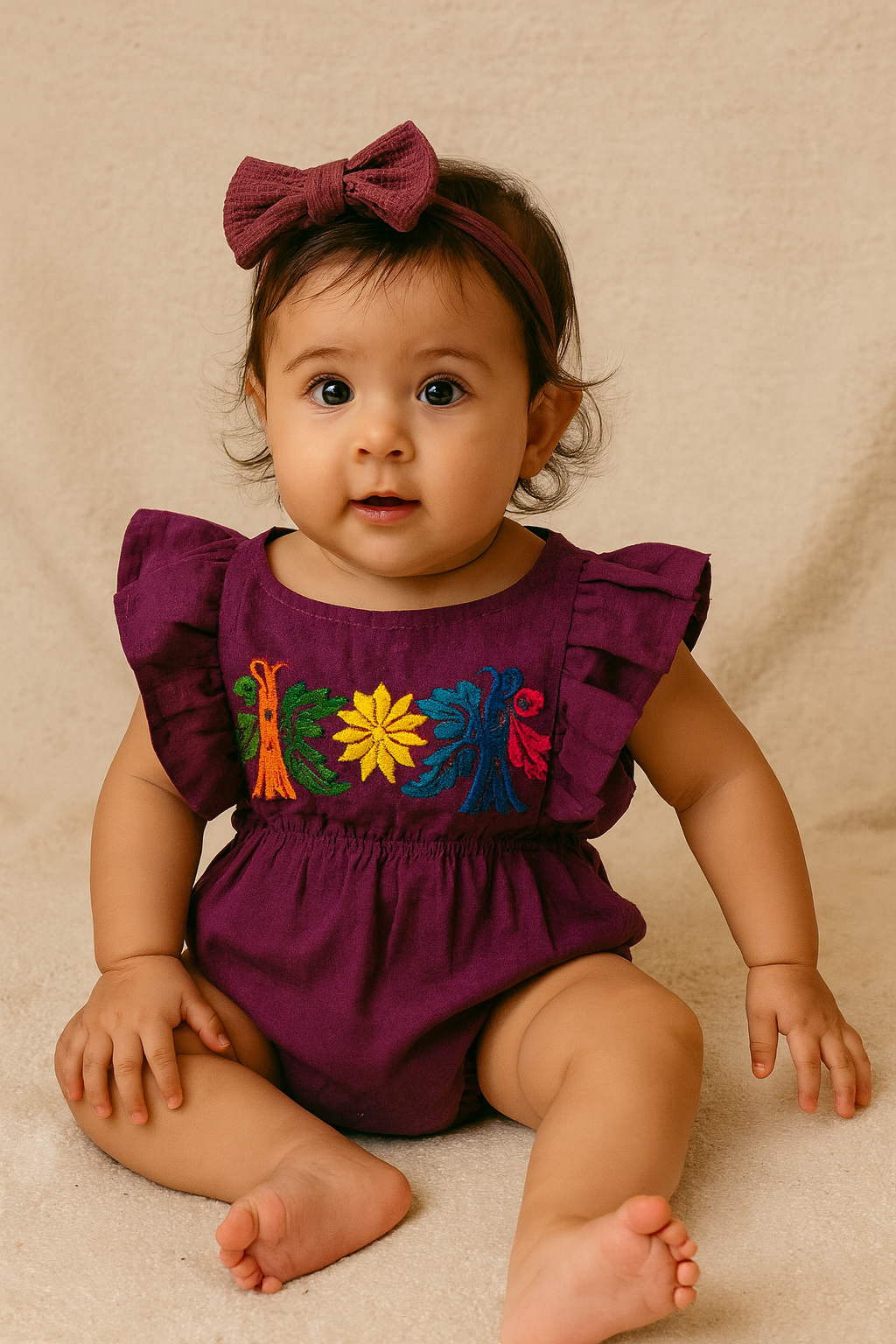 Mexican Embroidered Toddler Romper