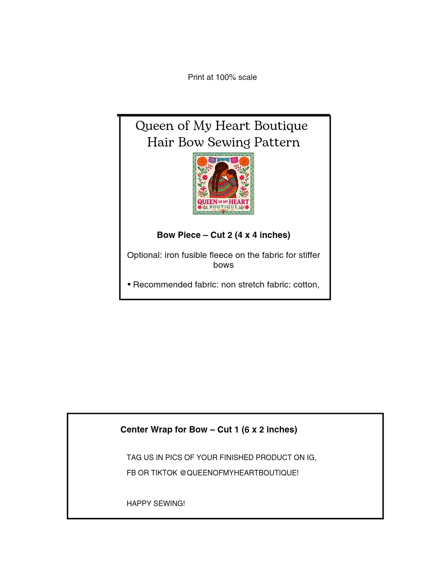 Bow Pattern Printable PDF File