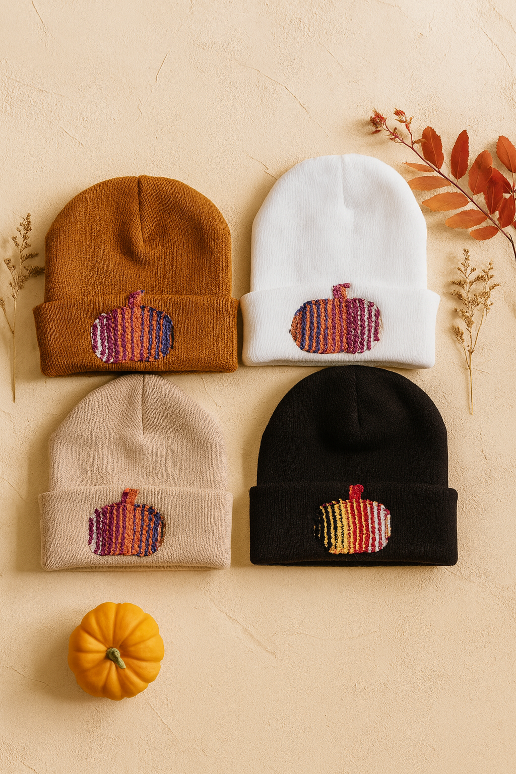 Pumpkin Toddler Beanies (Fits 12 Months – 3 Years)