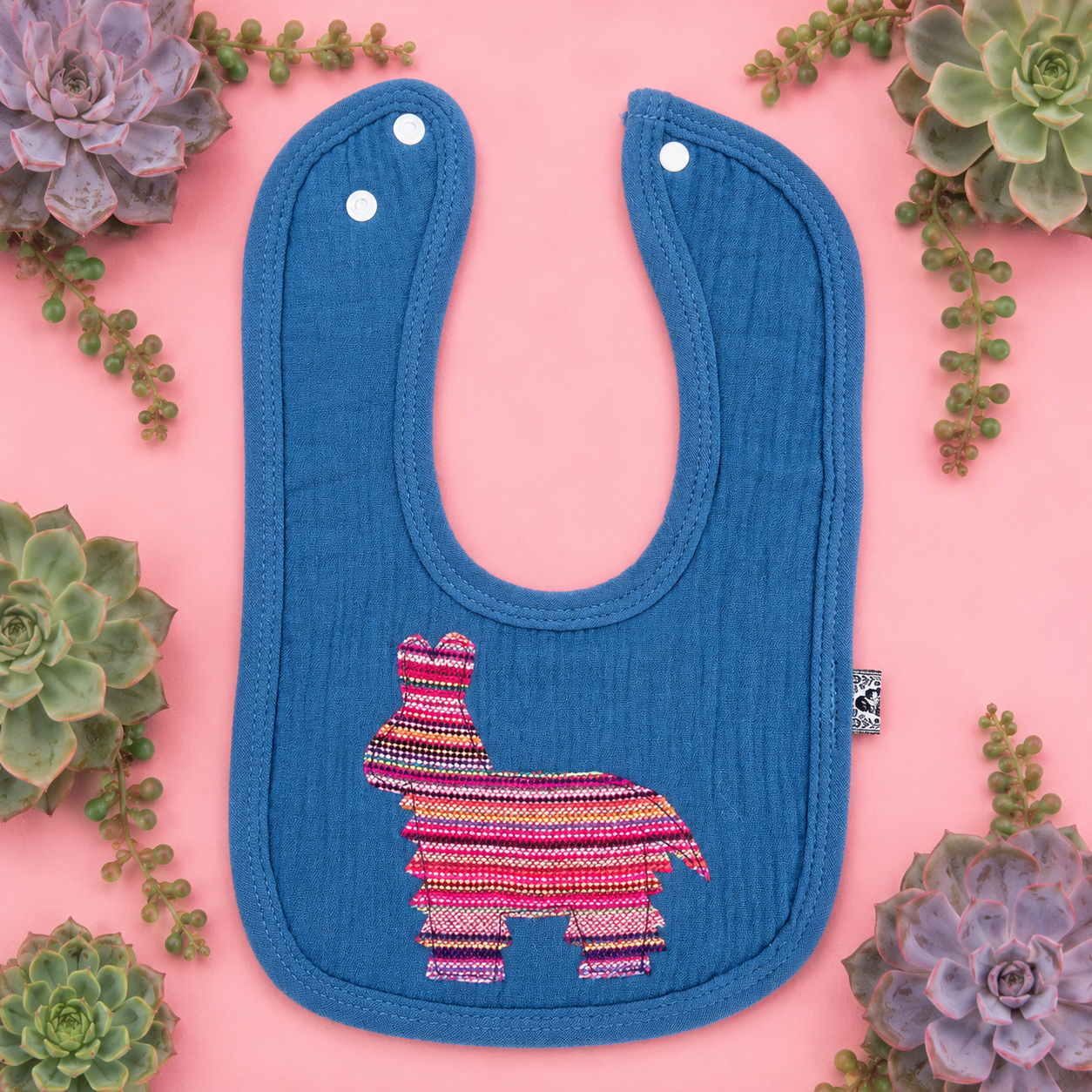 Pinata/Blue Cotton Bib